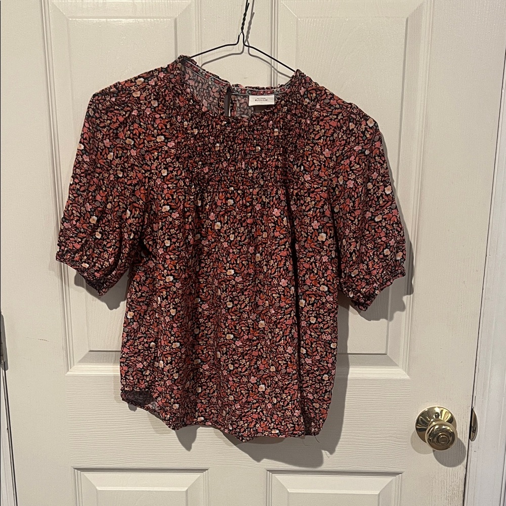 Knox Rose Pink and Black Floral Blouse